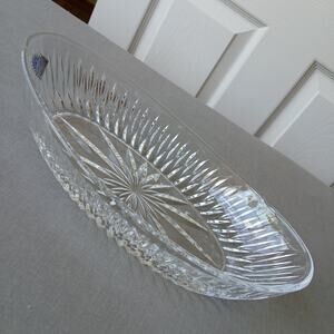 Princess House Royal Highlights Lead Crystal Oval Serving Dish 821 vintage 90s